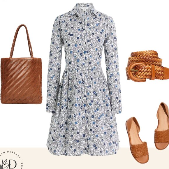 J.Crew Factory Blue Floral Dress - Picture 8 of 8